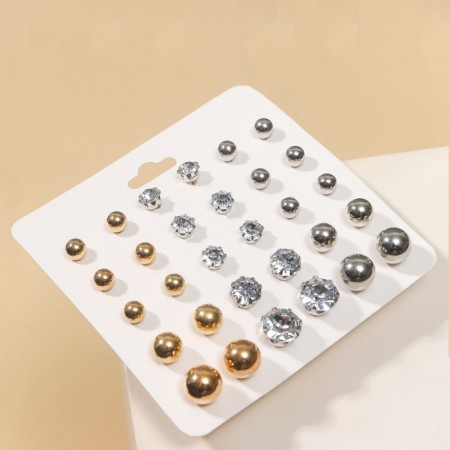 Pusets 15 pairs “minimal” beads d = 5-10 mm, color mix-1
