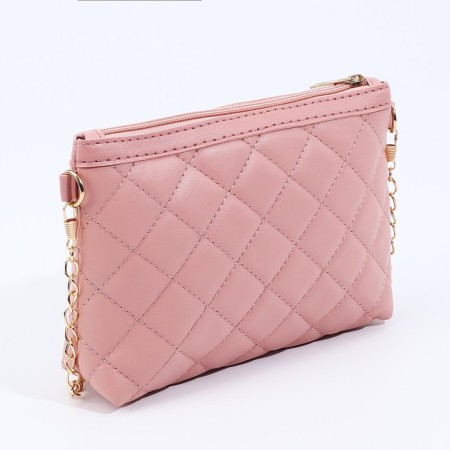 Bag Cross-Bodi with a zipper, pink color-1