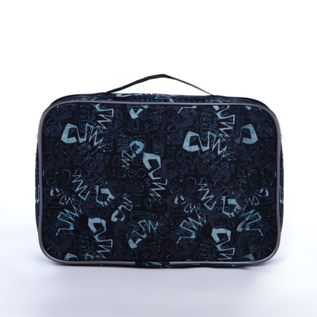 Cosmetic bag with lightning, black/blue color-1