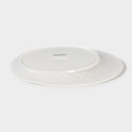Porcelain dessert plate Magistro "glare", d = 21 cm, white color-2