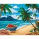 Diamond mosaic on a subframe with a full filling “Board on the Beach”, 40 × 50 cm