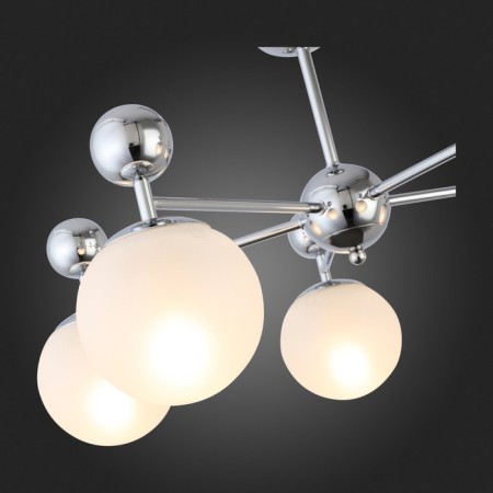 Ceiling EVOLUCE lamp. Sle106102-05. Pechio. 5x60 watts, E27, 63x63x34 cm, chromium color-7