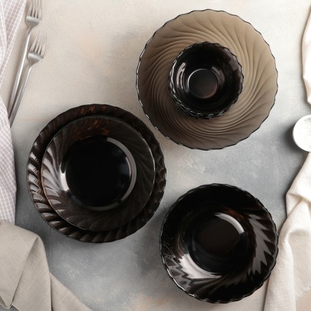 Table Glass Ocean Eclipse, 31 object, brown color-1