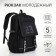 A backpack with a zipper, 2 external pockets, black color