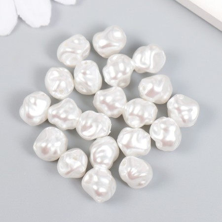 Beads for creativity Plastic "Uneven Pearls" set of 20 pcs 0.8x1x0.8 cm-2