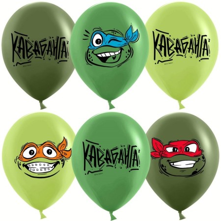 Latex ball 12 “Turtles. Assorted”, 2 tbsp., 25 pcs., Mix