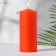 Candle-cylinder, 6x14 cm, 350 g, 19 hours, red