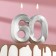Candle in the cake jubilee "line", number 60, silver