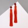 Earrings "Brushes" harmony, red color, l brush 8.5 cm