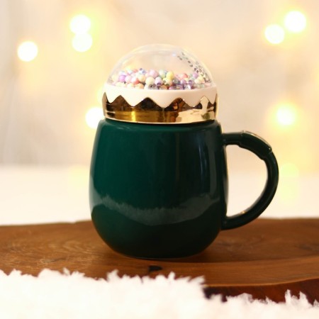Ceramic mug “Magic to be”, 450 ml, green color-2