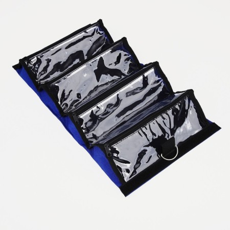 Cosmetic bag, 4 parts on zippers, cornflower color-2