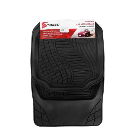 Car mats Torso, rubber, 70x50 cm, 50x49 cm, black, set 4 pcs