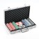 Poker in a metal case (2 decks, chips 300 pcs C/denomination, 5 cubes), 21 x 39.5 cm