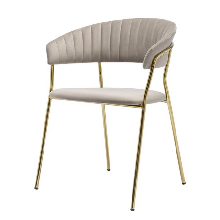Stefany chair, 515 × 600 × 785 mm, velor, gray color