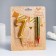 Set a candle for a cake digit 7 giant, gold, with a fountain, 9.5 cm
