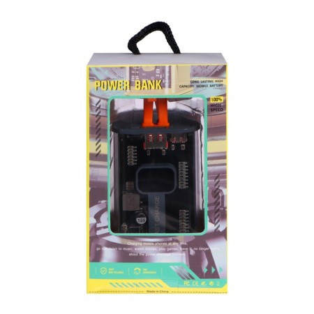 External battery CRR-31, 20,000 mAh, 2USB, 3A, display, QC, Cablepy-C + Lightning, Gray-9