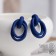 Earrings Metal "Botthega" two ovals, blue color