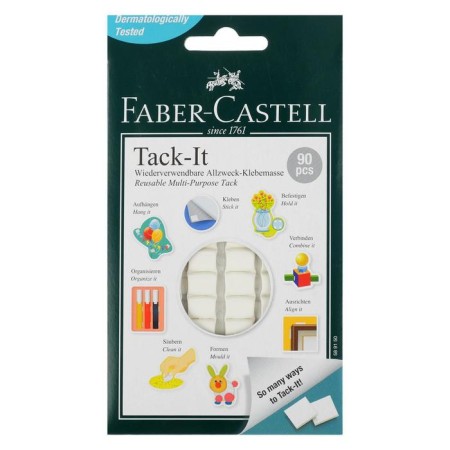 Faber-Castell Tack-Sit gluing pillows are white, 90 pieces /packaging, 50 g, blister-2