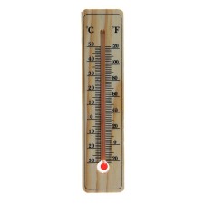 The thermometer is street, alcohol, wood,