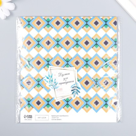 Scrapbooking paper "Mosaic" density 180 g 15.5x17 cm-3