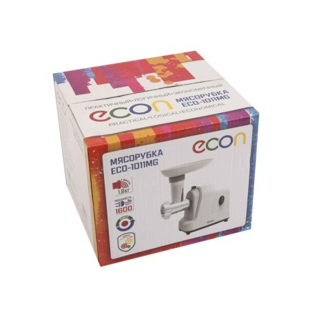 Electric meat grinder ECON ECO-1011MG, 1600W, reverse, 1 speed, white color-5