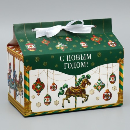 Box for sweets “Happy New Year!”, Carousel, 10 x 18 x 14 cm, New Year-1