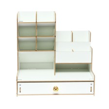 Organizer-Claus desktop DEVENTE. Elrix 24.5 x 15 x 25.5 cm, MDF, white, cardboard box