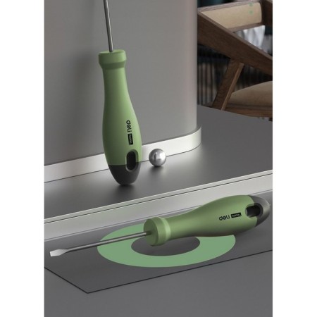 Schlothel screwdriver Deli "Home Series Green", plastic softach handle, 5 x 100 mm-1