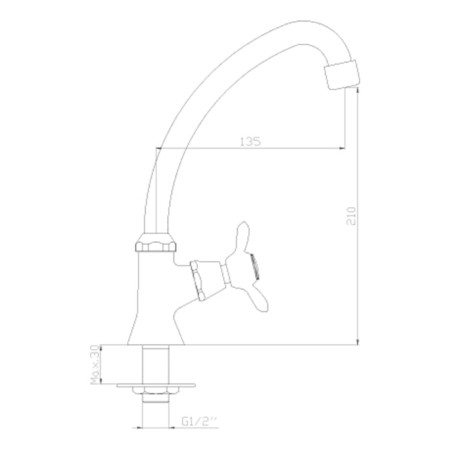 Kneg Q02-60U for cold water, chrome-1
