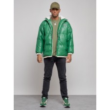 Eco -leather jacket men, size 50, green color