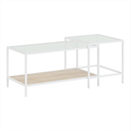 Table Journal duet, 941 (488) x488 (544) x457 (500), white muar/oak sonoma/glass-2
