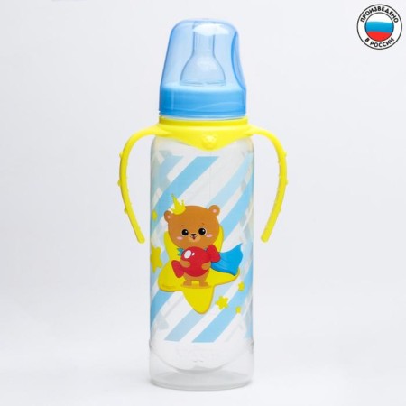 A bottle of feeding "Bear Prince", classic throat, 250 ml., 0 months, cylinder, with handles-1
