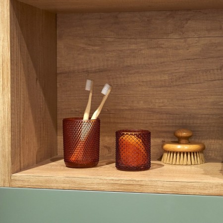 A glass for dental brushes, 8x8x10 cm, color orange color-1