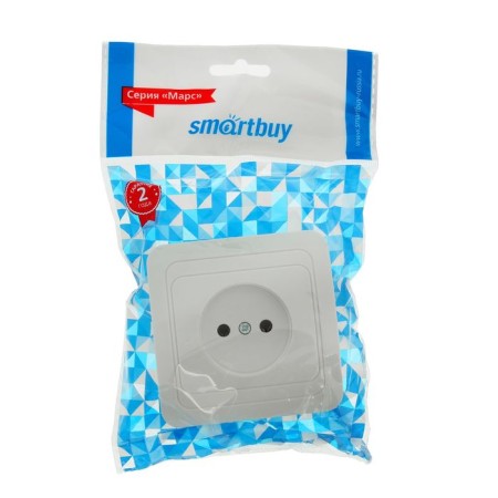 Smartbuy "Mars" socket, 10 a, single, hidden, without salary, white-2
