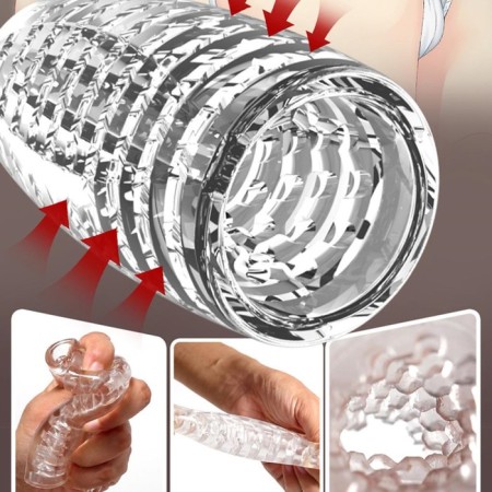 Masturbator Oka-Khpoki Yoni No. 8, gel, reusable, through, transparent-2