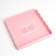 Cookie box, confectionery packaging with PVC lid, “eat me and smile”, 21 x 21 x 3 cm