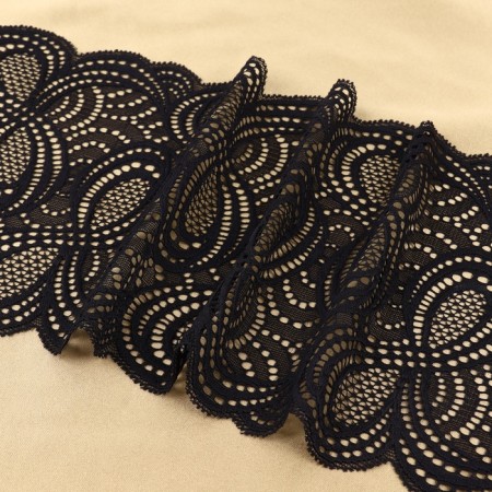 Lace elastic fabric, 180 mm × 23 ± 1 m, black color-2