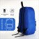 Youth backpack with lightning, external pocket, blue color