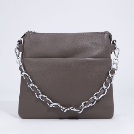 Cross-Bodi bag with zipper, bronze color