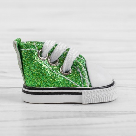 Sneakers for puppets "Squeezes", sole length: 5 cm, green color-1