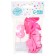 Set of candle in cake + 5 balls, number 3, pink
