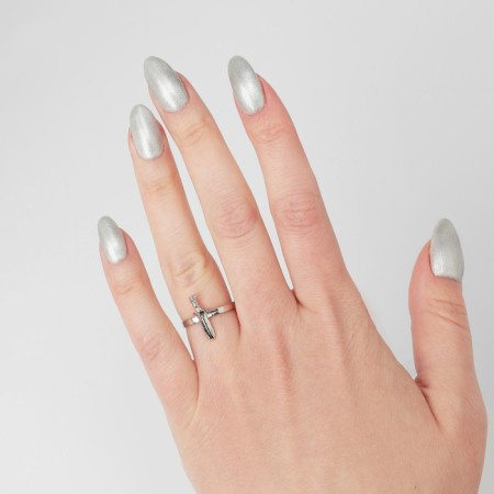 Ring "mood" dagger, silver color, dimensionless-4