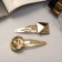 Invisibility for hair "Amanda" (set 2 pcs) Cube circle, 6.5 cm, gold