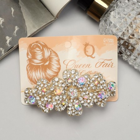 Hair hair clip "Tiana" Flower, 9.5 cm, silver-2