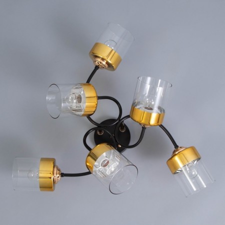 Harder chandelier 6x60W E27 brown, gold 70.5x32.5x21cm-3