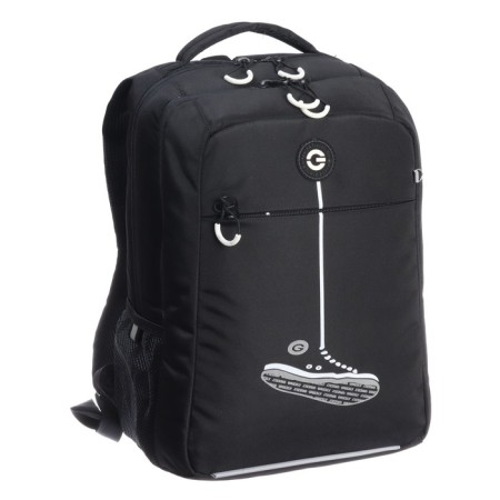 School backpack, 39 x 26 x 19 cm, Grizzly, ergonomic back, laptop department, black-1