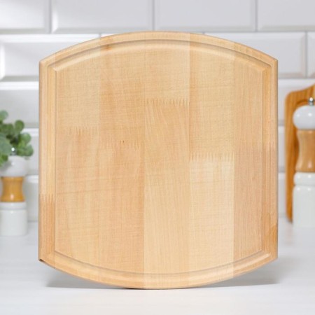 Defense and serving board "convex rectangle", with a groove array, 32 × 29.5 × 3 cm