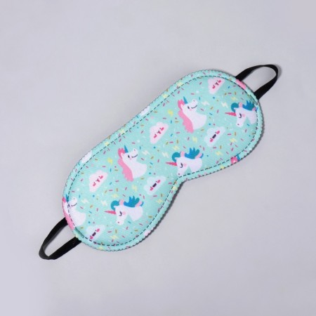 Mask for sleep "Unicorns", 19.5 × 8.5 cm, elastic band is single, Mix drawing-3