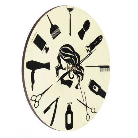 Wall clock "for hairdressing", discrete move, d-23 cm-4
