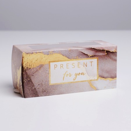 Box for Makarun, confectionery packaging "Present", 12 x 5.5 x 5.5 cm-1